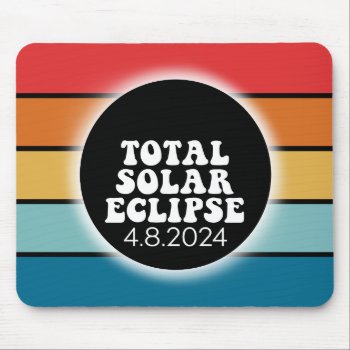 Total Solar Eclipse - 2024 Retro Design Mouse Pad by ForTeachersOnly at Zazzle