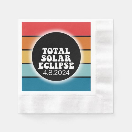 Total Solar Eclipse _ 2024 retro design Napkins