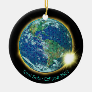 Total Solar Eclipse 2024 sacred geometry Ceramic Ornament