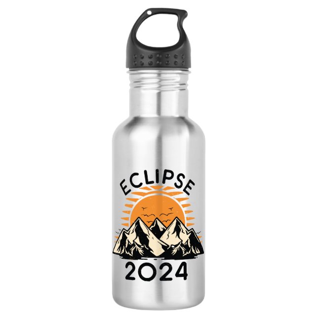 Total Solar Eclipse 2024 Stainless Steel Water Bottle (Front)