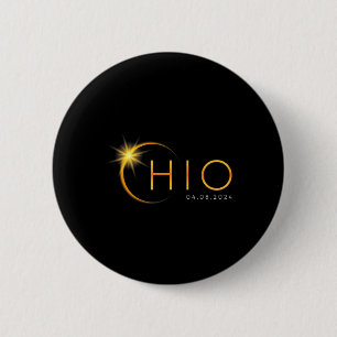 Total Solar Eclipse 2024 State Ohio Totality April Button
