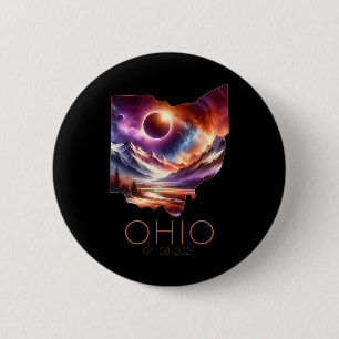Total Solar Eclipse 2024 State Ohio Totality April Button