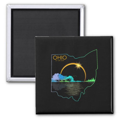 Total Solar Eclipse 2024 State Ohio Totality April Magnet