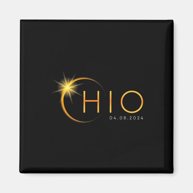 Total Solar Eclipse 2024 State Ohio Totality April Magnet (Front)