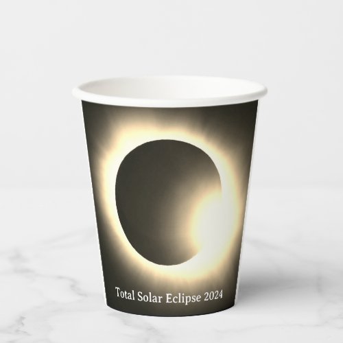 Total solar eclipse 2024 sun moon  paper cups