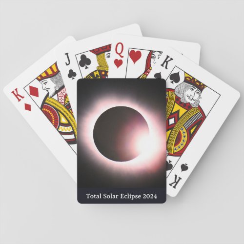 Total solar eclipse 2024 sun moon  playing cards