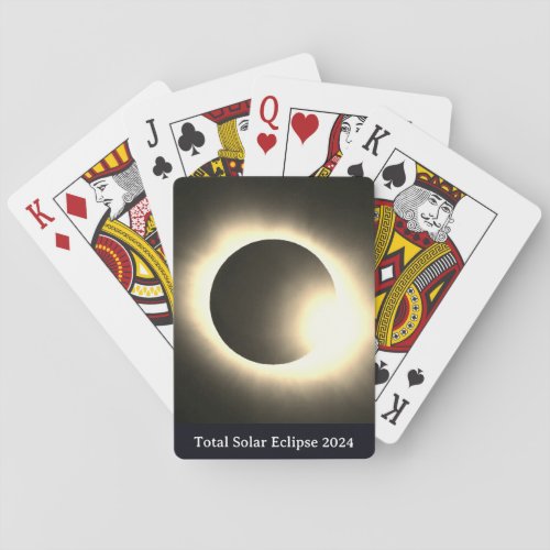 Total solar eclipse 2024 sun moon  playing cards