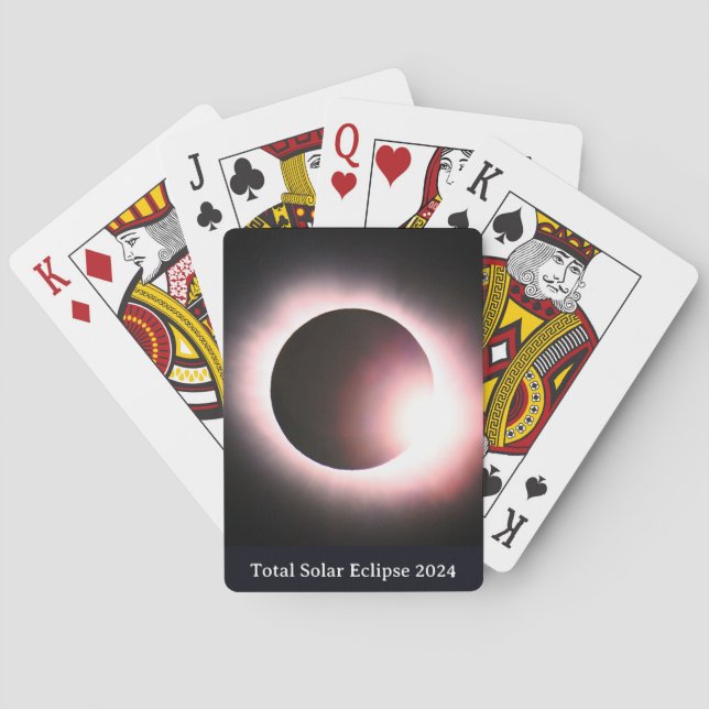 Total solar eclipse 2024 sun moon  poker cards (Back)