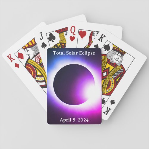 Total solar eclipse 2024 sun moon  poker cards
