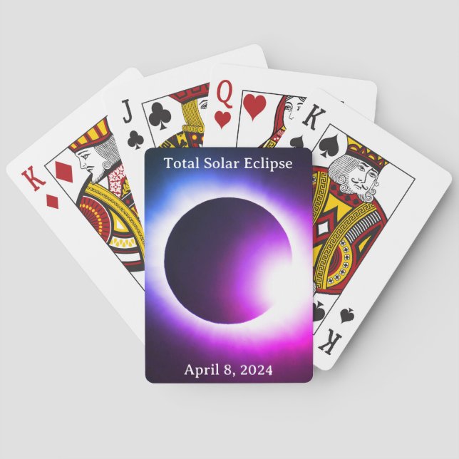 Total solar eclipse 2024 sun moon  poker cards (Back)