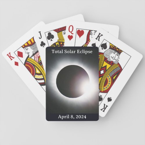 Total solar eclipse 2024 sun moon  poker cards