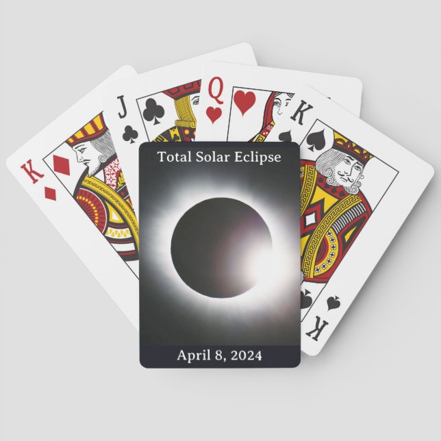 Total solar eclipse 2024 sun moon  poker cards (Back)