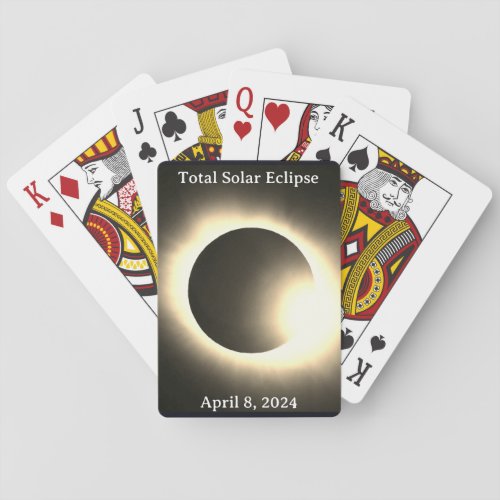 Total solar eclipse 2024 sun moon  poker cards