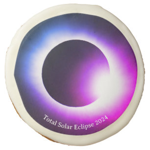 Total solar eclipse 2024 sun moon sugar cookie