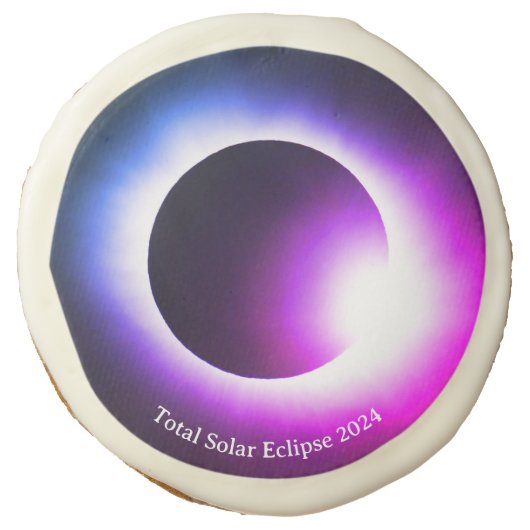 Total solar eclipse 2024 sun moon sugar cookie (Front)