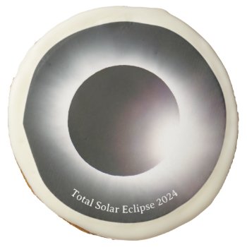 Total Solar Eclipse 2024 Sun Moon  Sugar Cookie by Omtastic at Zazzle