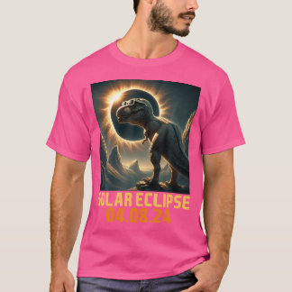 Total Solar Eclipse 2024 T Rex Dinosaur With Eclip T-Shirt