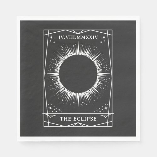 Total Solar Eclipse 2024 Tarot Viewing Party Napkins