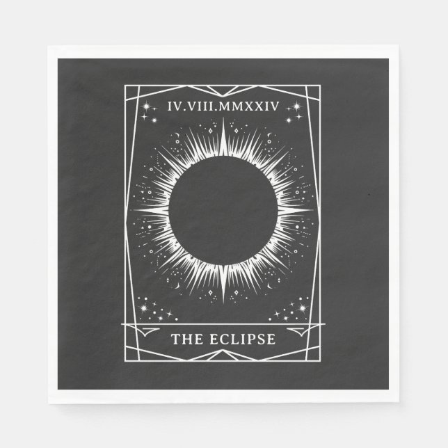 Total Solar Eclipse 2024 Tarot Viewing Party Napkins (Front)