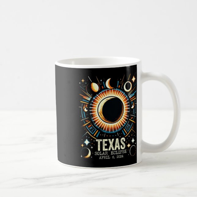 Total Solar Eclipse 2024 Texas April 8 Abstract Mo Coffee Mug (Right)
