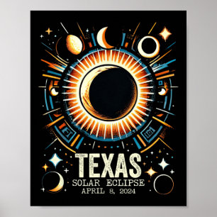 Total Solar Eclipse 2024 Texas April 8 Abstract Mo Poster