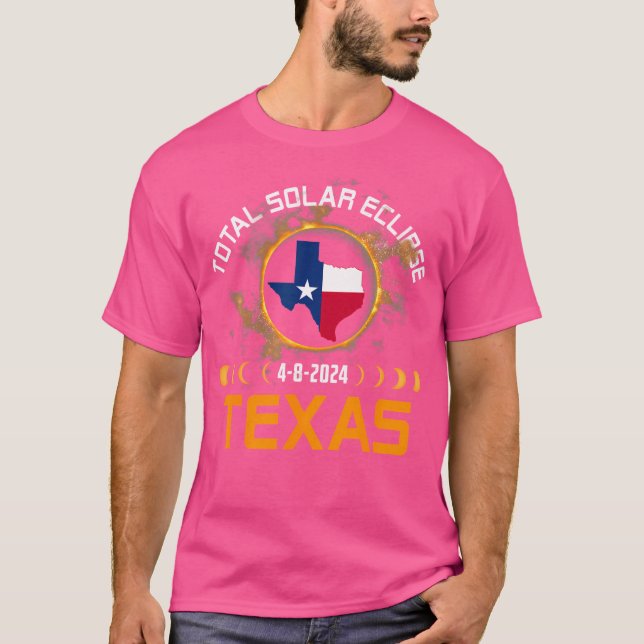 Total Solar Eclipse 2024 Texas North America Astro T-Shirt (Front)