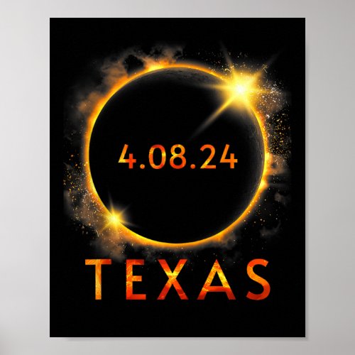 Total Solar Eclipse 2024 Texas Tank Top1  Poster