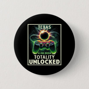 Total Solar Eclipse 2024 Texas Video Game Gamer Button