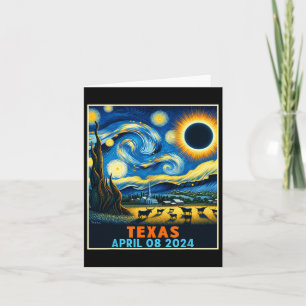 Total Solar Eclipse 2024 Texas Vintage Starry Nigh Card