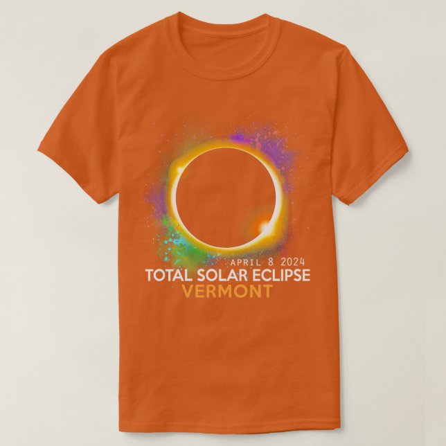 Total Solar Eclipse 2024 Totality 040824 Vermont L T-Shirt (Design Front)