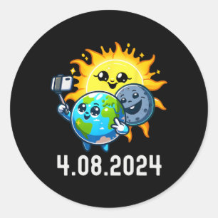 Total Solar Eclipse 2024 Totality April 8 Cute Sel Classic Round Sticker