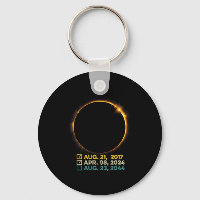 Total Solar Eclipse 2024 Totality Checklist 2017 2 Keychain (Front)