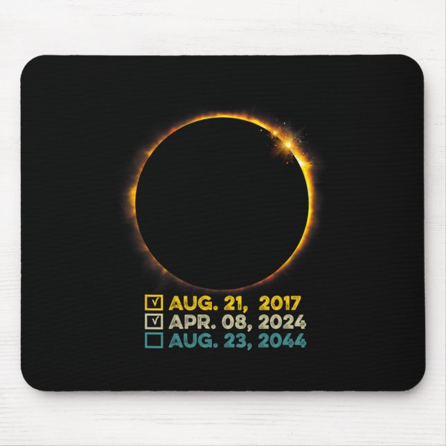 Total Solar Eclipse 2024 Totality Checklist 2017 2 Mouse Pad (Front)