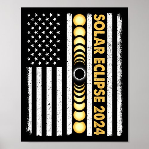 Total Solar Eclipse 2024 Totality Phases US Americ Poster