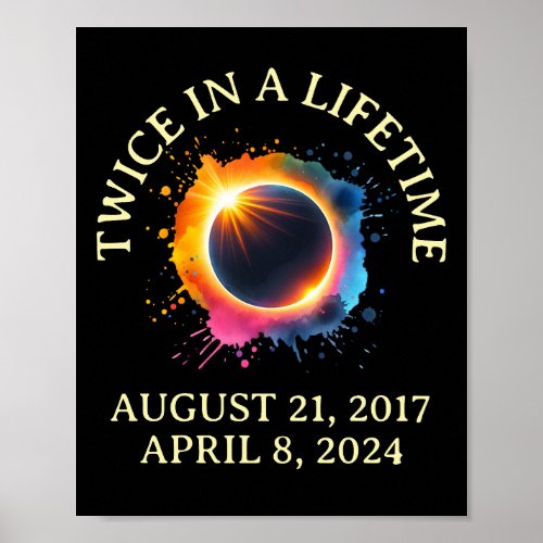 Total Solar Eclipse 2024 Twice In A Lifetime  Poster