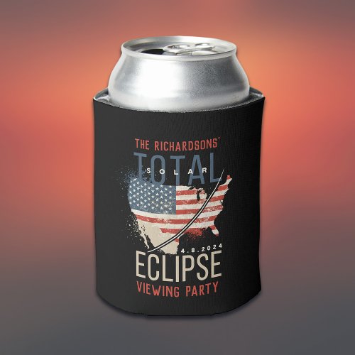 Total Solar Eclipse 2024 USA Map Family Name Can Cooler