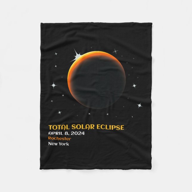 Total Solar Eclipse 2024 V4  Fleece Blanket (Front)