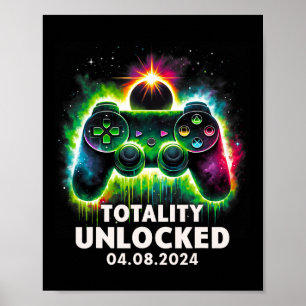 Total Solar Eclipse 2024 Video Game Colorful 1 Poster