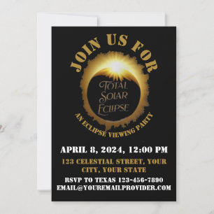Total Solar Eclipse 2024 Viewing Party Invitation