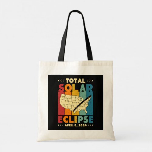 Total Solar Eclipse 2024 Vintage Path of Totality Tote Bag