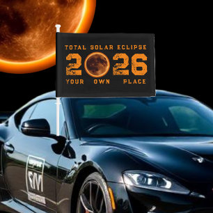 Total Solar Eclipse 2026 Car Flag