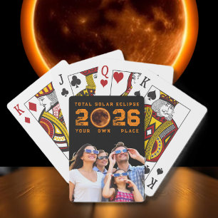 Total Solar Eclipse 2026 Family Photo Keepsake Poker Cards