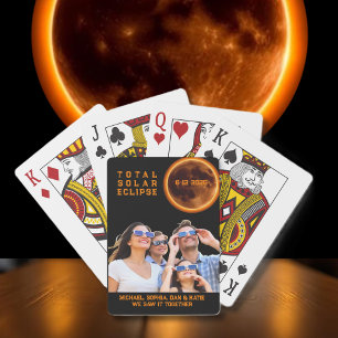 Total Solar Eclipse 2026 Family Photo Keepsake Poker Cards