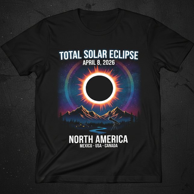 Total Solar Eclipse 2026 - North America Souvenir T-Shirt (Creator Uploaded)
