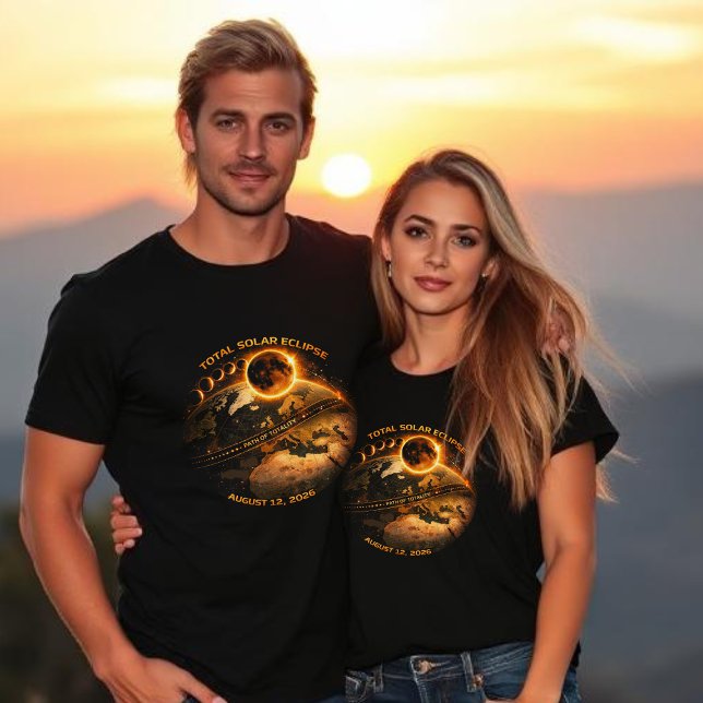 Total Solar Eclipse 2026 Path of Totality T-Shirt (Total Solar Eclipse 2026-T shirts Couples Path of Totality)