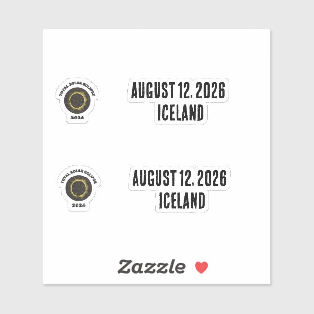 Total Solar Eclipse 2026 Totality Custom Vinyl Sticker (Sheet)