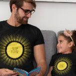 Total solar eclipse 2026 your name personalized T-Shirt<br><div class="desc">Yellow sun with black overlay: Total Solar Eclipse your name,  date,  and place text personalized dark t-shirt.</div>
