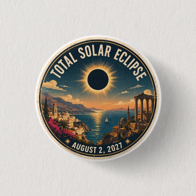 Total Solar Eclipse 2027  Button (Front)