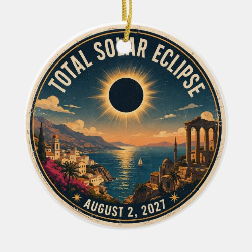 Total Solar Eclipse 2027  Ceramic Ornament