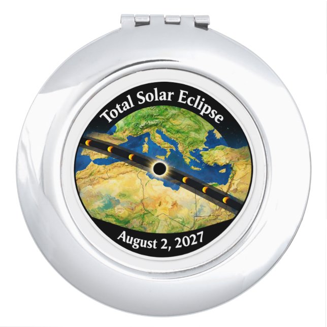 Total Solar Eclipse 2027 Map Compact Mirror (Front)